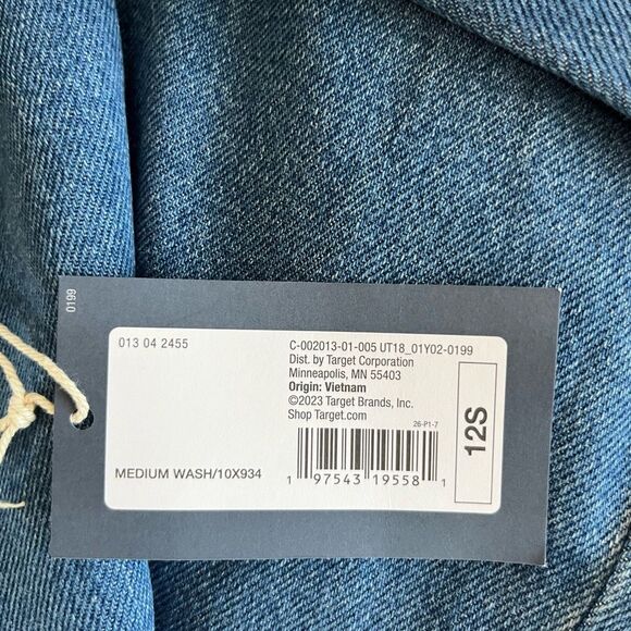 Women's High-Rise Wide Leg Denim Cargo Pants - Universal Thread Medium Wash #250 - Picture 12 of 12